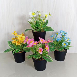 Azgalery PBP178 Tanaman Hias Pot Bunga Plastik Artificial Flower Ornamen Hiasan Dekorasi Buatan COD