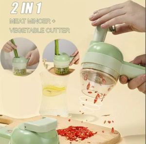 4 in 1 Handheld Electric Vegetable Cutter Shredder Ginger Masher cutting Processing Mixer Set