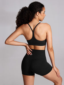 New Womens Sports Bra Tank Top Yoga Fitness Underwear Strapless Shockproof Quick Dry Nylon Fabric with Chest Pad High Support