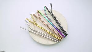 4/8 Cái Bộ Ống Hút Kim Loại Bằng Thép Không Gỉ 304 Có Thể Tái Sử Dụng Bộ Ống Hút Uống Thẳng & Cong Có Bàn Chải Làm Sạch Phụ Kiện Tiệc Thân Thiện Với Môi Trường