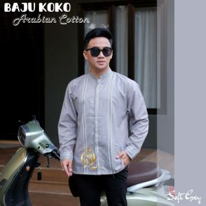 Baju Koko Pria Premium Koko Katun Arabian Lengan Panjang Baju Muslim Pria