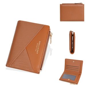 Baellerry | Ví Ngắn Nữ Baellerry Chất Liệu Da PU Vân Sóng Nước Nhiều Ngăn Đựng Thẻ Cửa Sổ Trong Suốt Đựng CMND Và Ngăn Đựng Tiền Xu Có Khóa Kéo