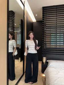 Striped Fitted Unique Design Knitwear