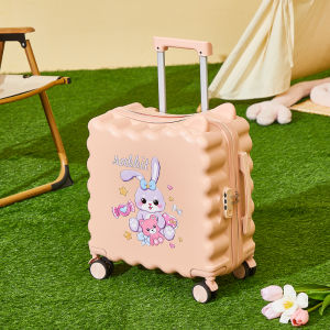 Childrens Carry-On Suitcase Ultra-light Pullman Travel Suitcase Girls Password Lockable Rideable 20 Inch Boarding Box