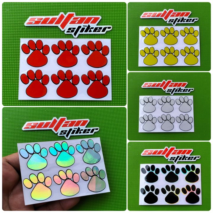 Stiker jejak kaki hewan cutting sticker motor telapak kaki kucing