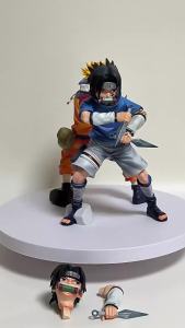 Bandai | High Quality Anime Figure Naruto GK Childhood Sasuke Naruto Uzumaki Battle Scene Model Statue PVC Desktop Decoration Toys Gifts
