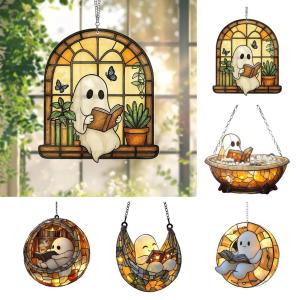 ของตกแต่งหน้าต่างรูปหนังสือผี 2 มิติ หลากสีสัน แขวนหน้าต่าง ดักแสงแดด ตกแต่งเทศกาลสุดหลอน