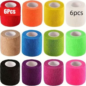 6PCS Breathable Self-Adhesive Elastic Bandages Universal Non-Woven Sports Tape Flexible Cohesive Wrap for Ankles Wrists Fingers