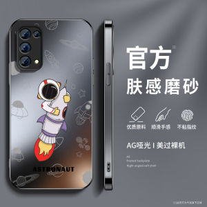 Oppo Reno5 Phone Case Silicone Matte Finish Astronaut Design Mens Model Compatible Full Lens Coverage Anti-Fall Protection Soft Jacket
