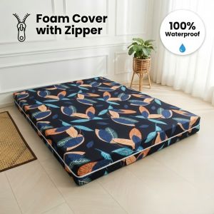 2/4/6/8 Inches Thickness Waterproof Foam Cover with Long Zipper Mattress Cover Bed Sheet with Zipper