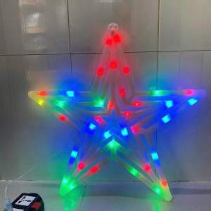 Ngôi Sao 5 Cánh 2 Mặt 50cm Tráng Trí Giáng Sinh Nhựa Treo Ngoài Trời