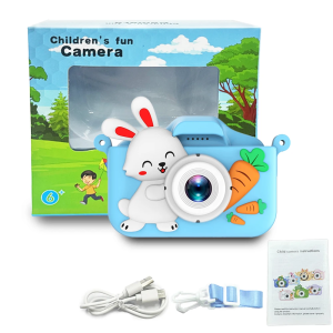 Máy Ảnh Kỹ Thuật Số Trẻ Em HD 1080P Video Mini Cam Với Màn Hình Màu Camera Kép Quà Sinh Nhật Cho Trẻ Em Kiểu Dáng Thỏ Máy Ảnh Đồ Chơi