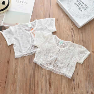 Áo Khoác Trẻ Em Mùa Hè Áo Len Cardigan Tay Ngắn Ren Khoét Rỗng Mỏng Áo Khoác Ngoài Cho Bé Gái Áo Khoác Ngoài Mùa Hè Cho Trẻ Em