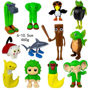 Đồ Chơi Mô Hình Người Cầm Thanh Gỗ Nước Ngoài Đồ Chơi Mô Hình Trẻ Em Hình Cá Mập Hình Chuối Hình Khỉ Hình Voi Hình Gấu Bò Đồ Chơi Mô Hình