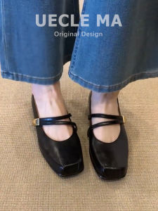MASHUJIA | Soft Sheepskin Wrinkle Pig Nose Ballet Flats Thick Sole