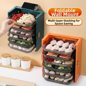 Wall Mounted Foldable Kitchen Storage Rack