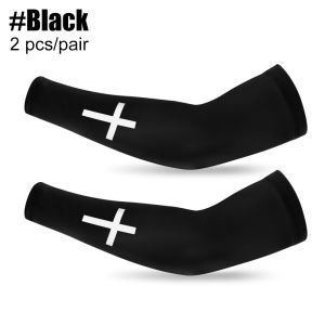 1 Pair Cross UV Cooling Arm Sleeve Christian Compression Arm Sleeve Youth Football Baseball Volleyball Sports Cycling Working