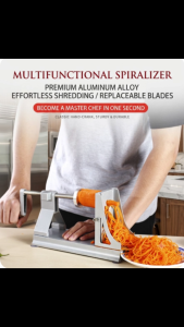 Vegetable Spiralizer & Slicer Stainless Steel Mandoline Julienne Cutter Hand Crank Kitchen Prep Tool
