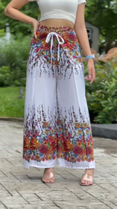 กางเกง4สาย ผูกหน้า ลายเถาวัลย์ สาวเล็ก/สาวใหญ่ใส่ได้