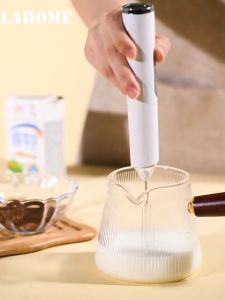 LAHOME เครื่องตีฟองนมกาแฟแบบใช้มือถือ 3-Speed USB ชาร์จไฟฟ้าตะกร้อมือตีไข่เครื่องทำโฟมสแตนเลสไร้สาย เครื่องทำฟองกาแฟแบบมือถือสำหรับ Lattes