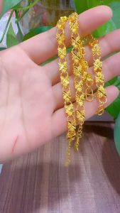 24K Saudi Gold Nasasangla Pawnable 100% Original Flower Love Bracelet Bangles Bracelet for Women Luckycharm Bracelet 2024