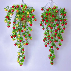 Azgalery PBP135 / Tanaman Rambat Hias Artificial Plastik Ornamen Hiasan Bunga Jenis Buah Vernalya Shabby Chic Daun Dekorasi Gantung Dinding Buatan / COD