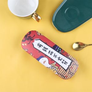 Portable Folding Eyeglasses Case for Students Children Teenage Girls Cute Cartoon Artistic Pressure Resistant Eye Box
