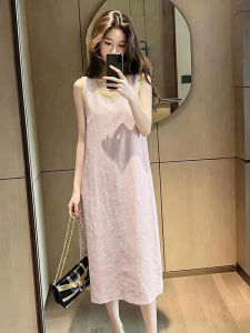 Shalldoer | Light Mature Stylish Summer New Round Neck Sleeveless Slimming Dress