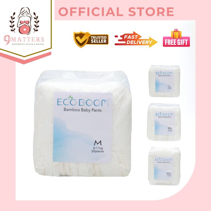 ECO BOOM Biodegradable Bamboo Pull Up Diapers Trial Packs SXXL