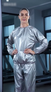 LongHero SG Man Full Body Sauna Suit PVC Heat Trapping Sweat Boosting for Gym Boxing Weight Loss Compression Clothing