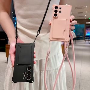 szhaiyu | Silicone Crossbody Wallet Card Holder Phone Case for Samsung Galaxy S26 S25 S24 Ultra S23 FE S22 Plus A17 A56 A26 A16 Soft Cover