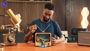 PANTASY Retro 1960s Television l 3 Scenes Building Block l Revitalize Your Memories with the Perfect Gift l 1173 pieces