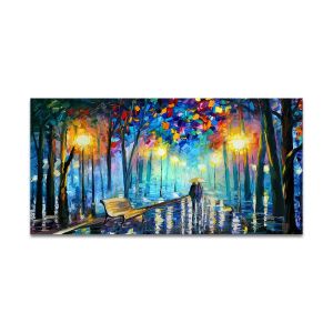 BILIBILI | Hiện Đại Đầy Màu Sắc Trừu Tượng In Canvas Nghệ Thuật Cảnh Quan Vườn Mưa Unframed Tường Poster Cho Phòng Khách Trang Trí Phòng Ngủ