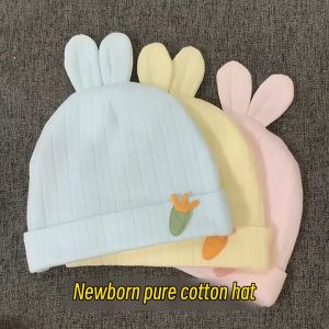 Newborn Baby Hat Boy Girl Beanies Cute Ears Bonnet Infant Cotton Hats Warm Hospital Cap for 0-6 Months