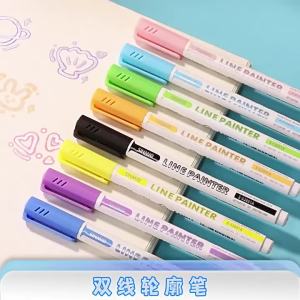 Bộ Bút Vẽ Phác Thảo Hai Đường Nét - 8/12/24 Màu Bút Đánh Dấu DIY Dùng Cho Làm Tranh Graffiti Trang Trí Sổ Tay Làm Nổi Bật Poster Thẻ Văn Phòng Phẩm