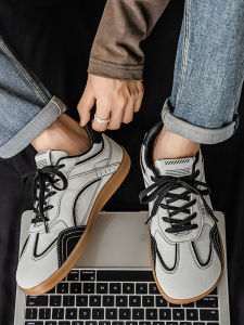 2025 New Mens Wide Foot Casual Sports Shoes Breathable Versatile Leisure Racing Shoes German Training Shoes Comfortable Rubber Sole