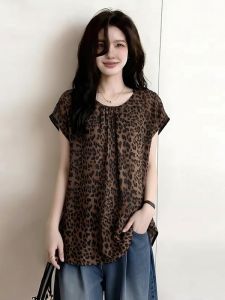 AIYITI | Popular Large Size Leopard Print Short Sleeve T-Shirt
