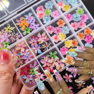 12 Món Trang Trí Móng Tay 3D Hình Hoa Lily & Hoa Anh Đào Hoa Hibiscus Nhiều Màu Sắc Dùng Trang Trí Làm Móng Tự Làm