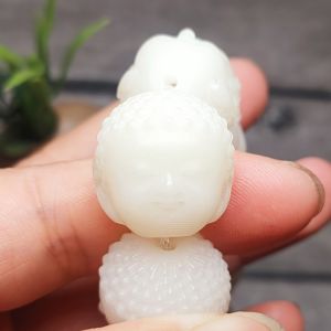 Natural Green Root Carved Lion Baby Buddha DIY Bracelet Accessories Feng Shui Xian Lai Huang a Dai Xi You Lotus Seed