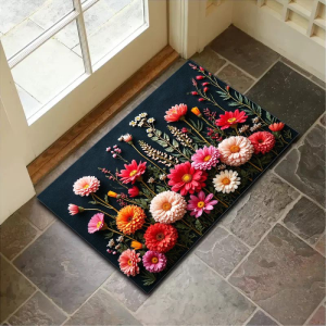 VIKAMA Cartoon Cashmere Floor Mats Bathroom Water-Absorbent Non-Slip Foot Mats Home Wear-Resistant Water-Absorbent Carpet
