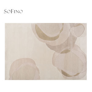 SoFINO | Simple Luxurious Pink Geometric Gradient Handmade Carpet