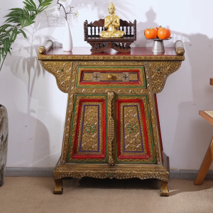 ตู้เก็บของทางเข้าชั้นใน โต๊ะตู้เก็บของแบบไทย ตกแต่งลายแกะสลัก ตั้งห้องรับแขก สไตล์เฟอร์นิเจอร์เอเชียตะวันออกเฉียงใต้