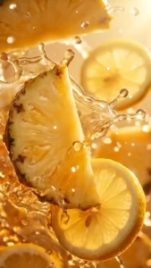 Vinafood Organic Lemon Pineapple Iced Tea Powder - Gluten Free & Low Sugar (LEMON PINEAPPLE TEA Fruity Refreshing Drink with Sweet Pineapple & Fresh Lemon Flavor)
