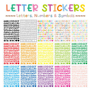 15 Sheets of 0.5inch Alphabet Stickers Small Size Greeting Cards Decorative Letter Stickers for Clipping Books