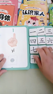 幼儿识字安静书 学前识字早教启蒙粘贴书安静书 魔术贴认知卡片八大主题全套益智玩具 幼兒園 认字练习 Chinese Literacy Quiet Book