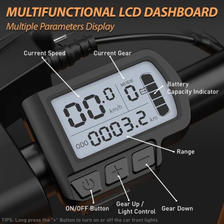 LCD DISPLAY EN06 SEPEDA LISTRIK 24V 36V 48V LAYAR SPEEDOMETER USB