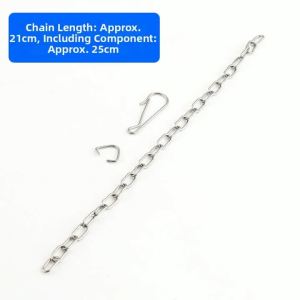 25cm Stainless Steel Toilet Flush Valve Chain With Hook C-Ring For Toilet Tank Stop Valve Drain Handle Replacement Accessories