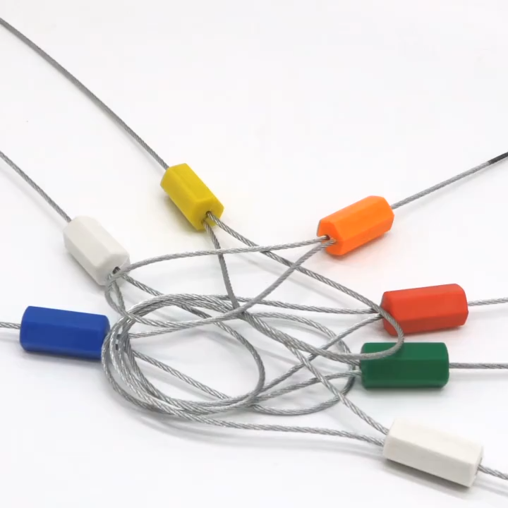 50PCS 30cm Disposable Numbered Security Steel Wire Locks/Steel Security Cable Wire Seals/Steel Wire Padlocks Pull Tight Anti-Tamper Safety Label.