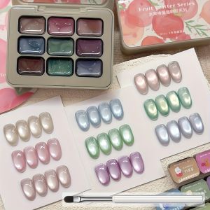 9 Colors Reflective Cat Eye Magnetic Nail Gel Soak UV LED Gel Salon Female Nail Art Tools Fashion Holographic Manicure