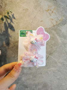 Kẹp Tóc Hello Kitty Màu Hồng Cho Bé Gái Phụ Kiện Tóc Công Chúa Cho Trẻ Em Kẹp Tóc Hoa Anh Đào Đồ Chơi Trẻ Em